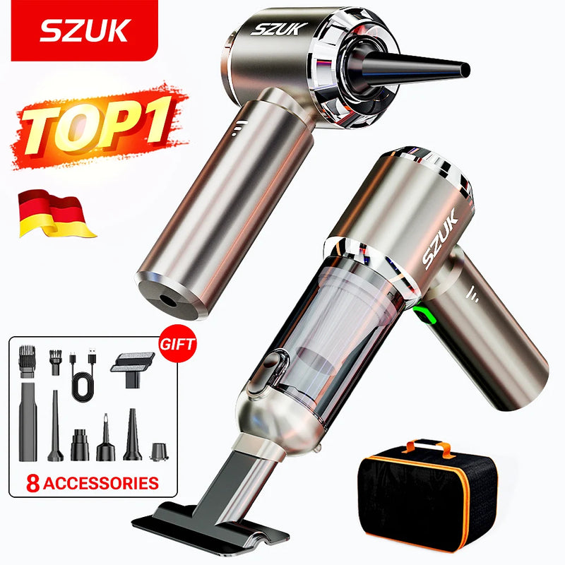Aspirador de pó portátil para carro SZUK 985000Pa, sem fio, com sucção forte, mini aspirador de pó para carro