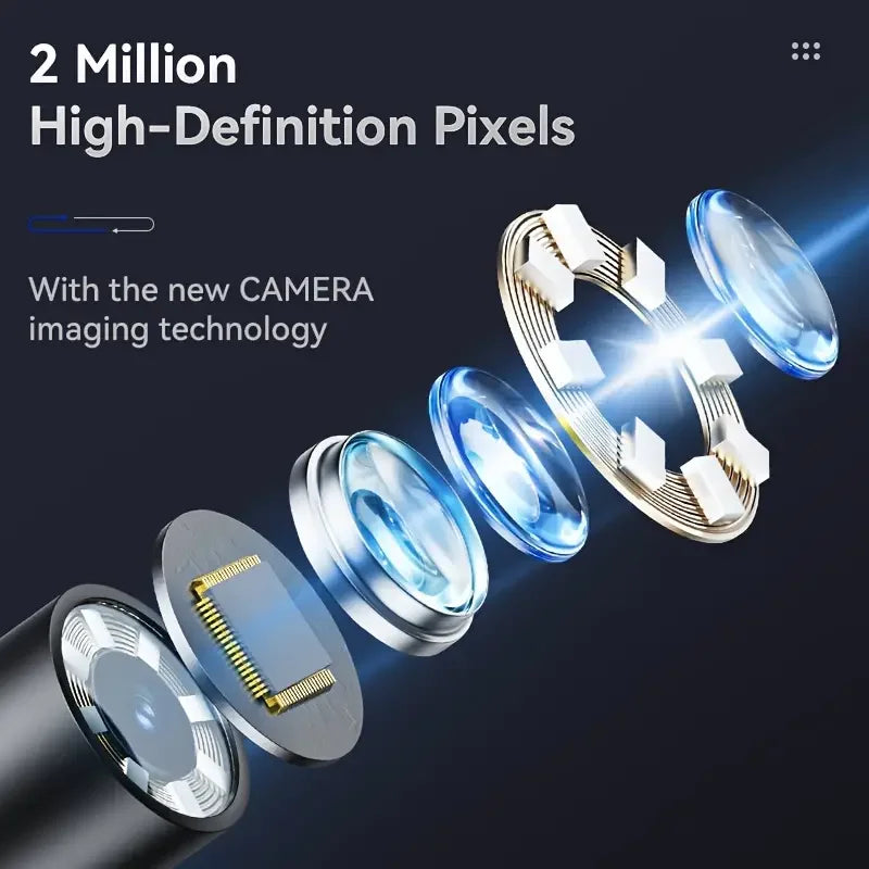 Câmera de inspeção endoscópica de drenagem de esgoto automotivo de 8 mm 1080p com tela para carros, à prova d'água industrial