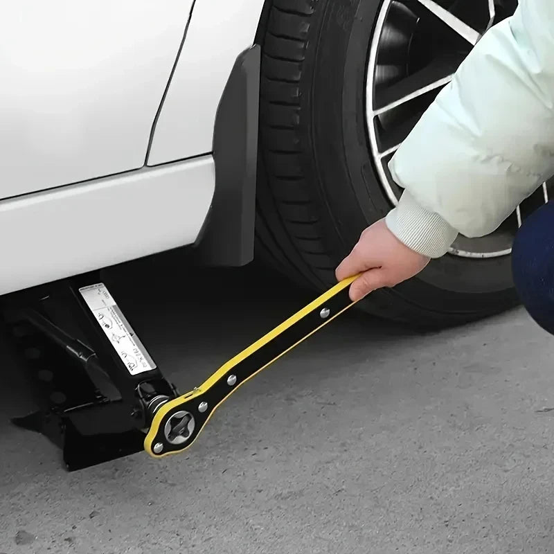 Chave de catraca para macaco de pneu, chave de economia de trabalho para automóveis, chave de braço oscilante
