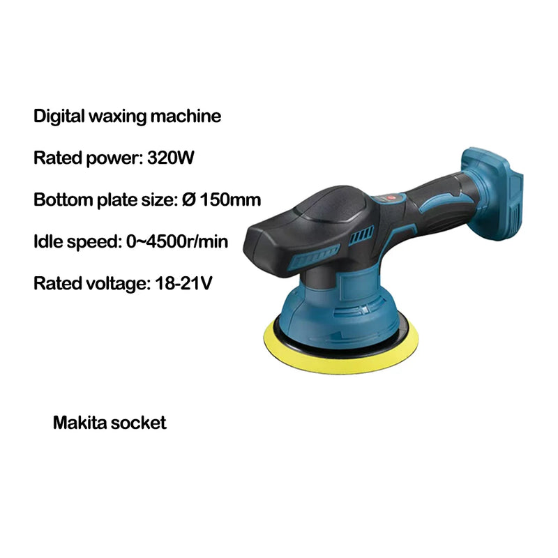 Polidor de carro sem fio com 8 marchas ajustáveis, ferramenta elétrica para enceramento, lixamento, selagem e polimento, compatível com Dewalt/Milwaukee/Makita, bateria de 20 V(NÃO POSSUI BATERIA)