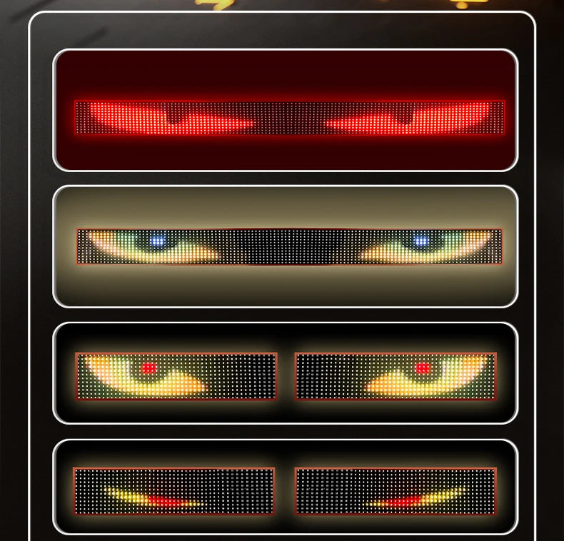 Painel de luz LED Devil Eye para caminhão, carro, controle remoto, iluminação dobrável e suave, rolagem para para-brisa, 12V 24V