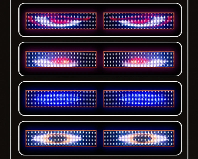Painel de luz LED Devil Eye para caminhão, carro, controle remoto, iluminação dobrável e suave, rolagem para para-brisa, 12V 24V