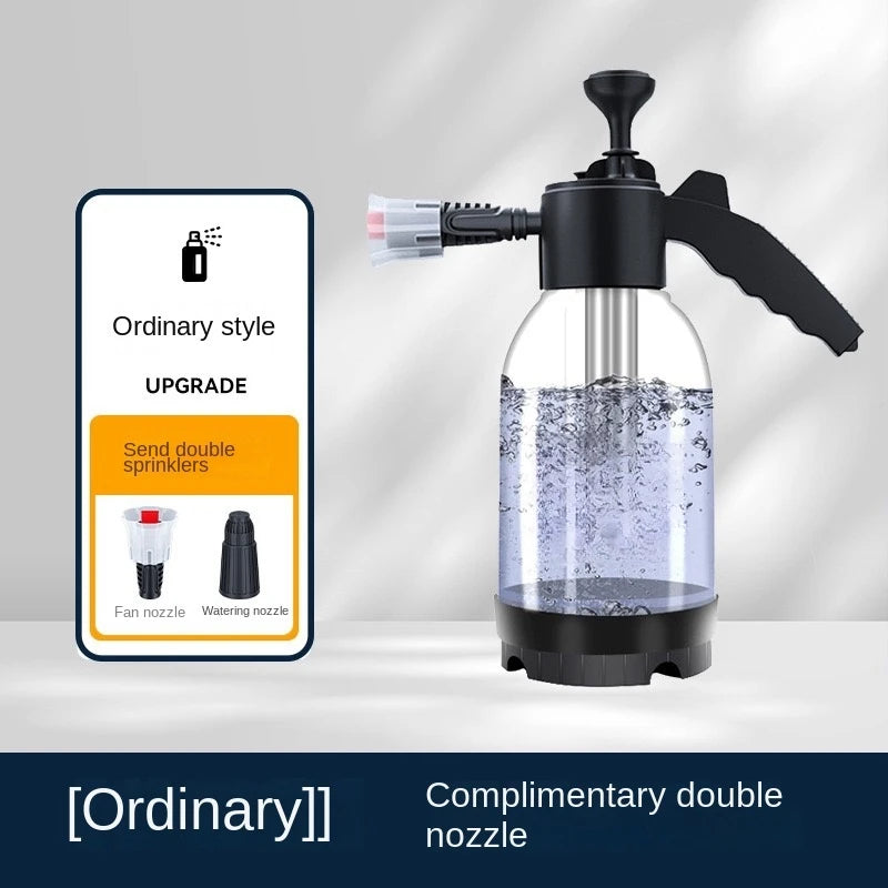 Pulverizador de espuma manual de 2L com 3 tipos de bicos, canhão de espuma pneumático manual, spray de espuma em neve para lavagem de carros, limpeza de janelas de carro