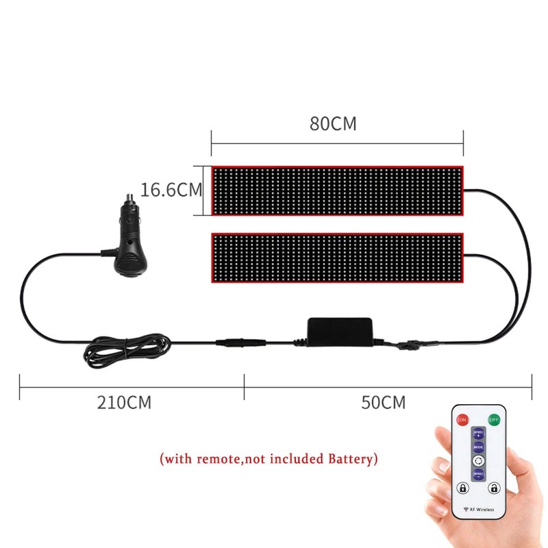 Painel de luz LED Devil Eye para caminhão, carro, controle remoto, iluminação dobrável e suave, rolagem para para-brisa, 12V 24V