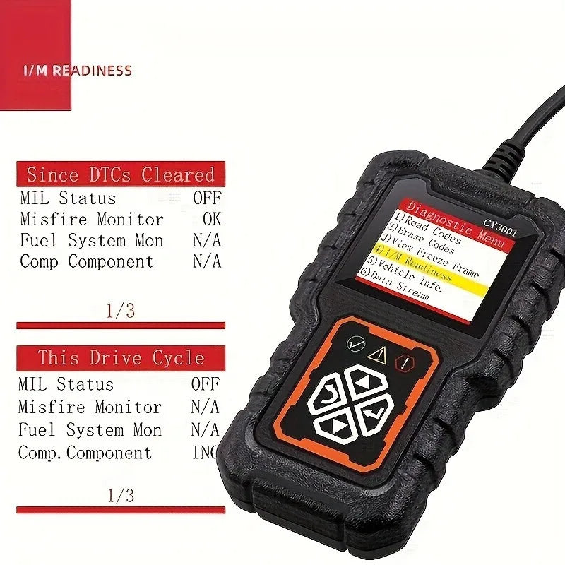 Dispositivo de detecção de falhas automotivas CY3001 OBD2 Cartão de leitura Ferramenta de detecção de motor Elm327