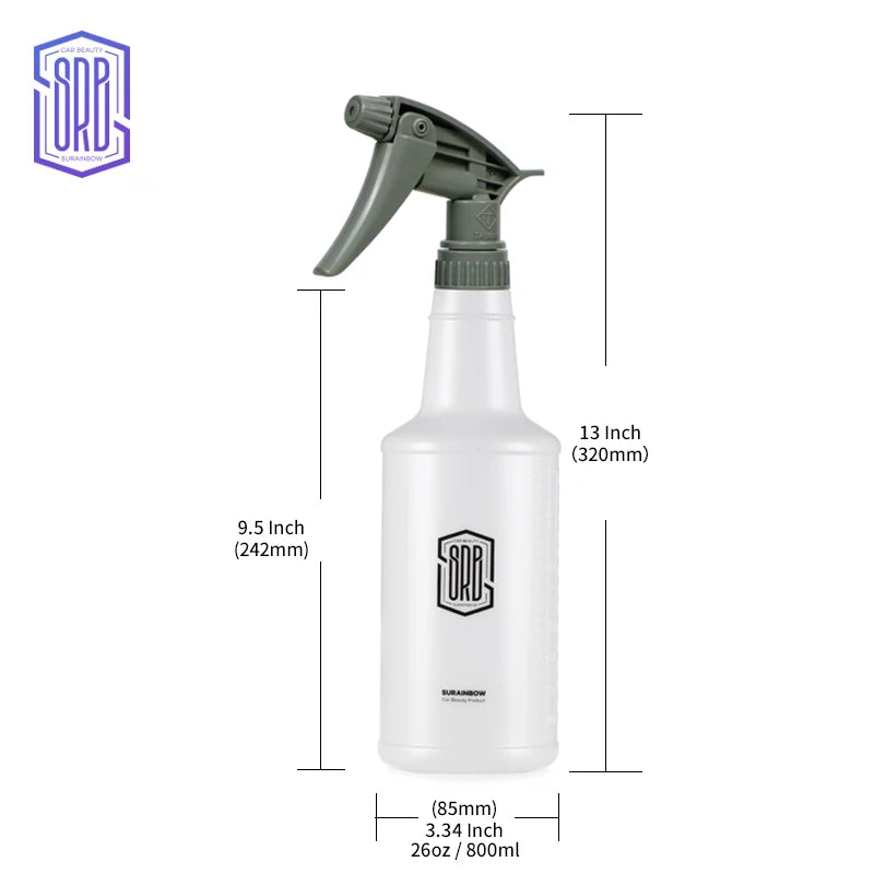 Spray de água ultrafino para carro, garrafa cilíndrica de HDPE, spray resistente a produtos químicos, regador para lavagem automática, garrafa de spray resistente