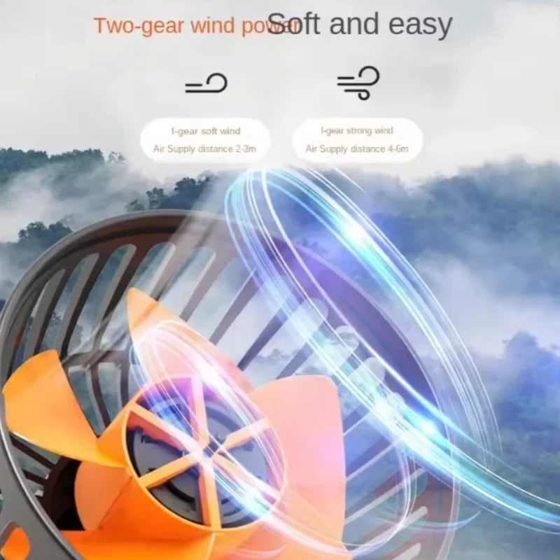 Ventilador de carro 360° ajustável, 3 cabeças, ventilador elétrico automotivo, USB/12V/24V, 2 velocidades, ventilador silencioso para casa, mesa, escritório e carro