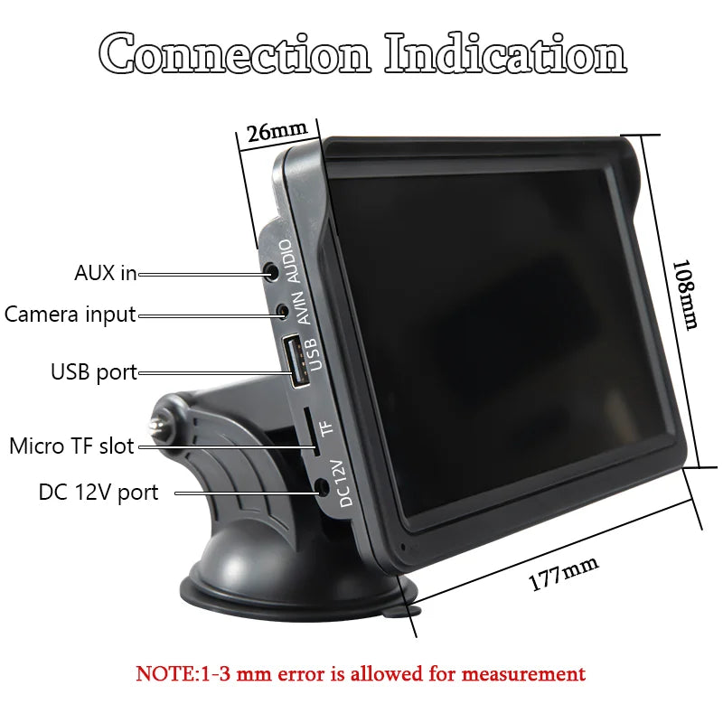 Hippcron Rádio automotivo de 7 polegadas Multimídia Player de vídeo Sem fio Carplay e Android Auto sem fio Portátil Universal Tela sensível ao toque