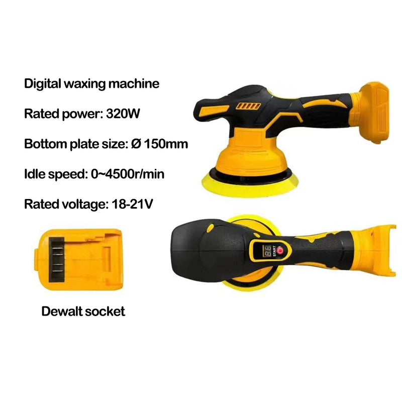 Polidor de carro sem fio com 8 marchas ajustáveis, ferramenta elétrica para enceramento, lixamento, selagem e polimento, compatível com Dewalt/Milwaukee/Makita, bateria de 20 V(NÃO POSSUI BATERIA)