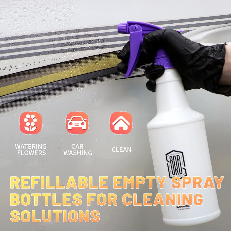 Spray de água ultrafino para carro, garrafa cilíndrica de HDPE, spray resistente a produtos químicos, regador para lavagem automática, garrafa de spray resistente