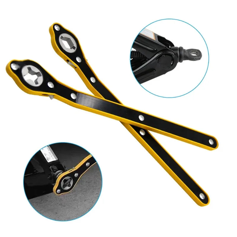 Chave de catraca para macaco de pneu, chave de economia de trabalho para automóveis, chave de braço oscilante