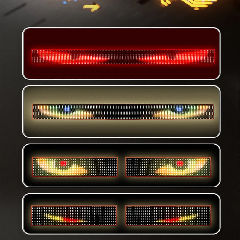 Painel de luz LED Devil Eye para caminhão, carro, controle remoto, iluminação dobrável e suave, rolagem para para-brisa, 12V 24V
