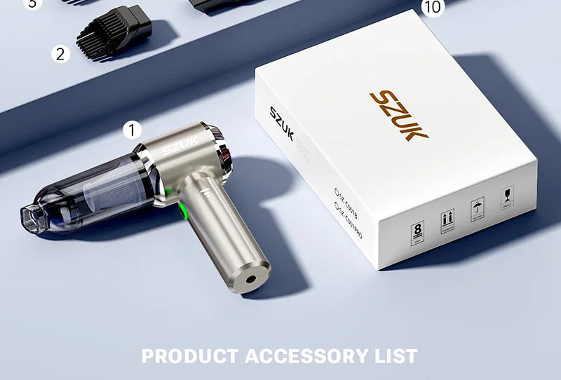 Aspirador de pó portátil para carro SZUK 985000Pa, sem fio, com sucção forte, mini aspirador de pó para carro