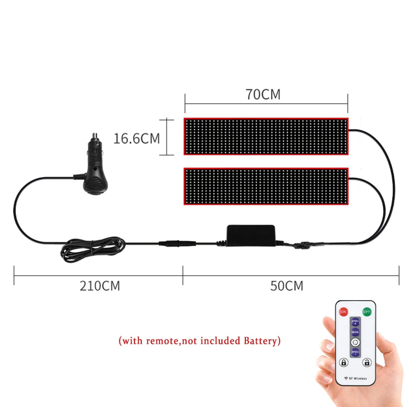 Painel de luz LED Devil Eye para caminhão, carro, controle remoto, iluminação dobrável e suave, rolagem para para-brisa, 12V 24V