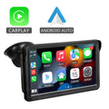 Hippcron Rádio automotivo de 7 polegadas Multimídia Player de vídeo Sem fio Carplay e Android Auto sem fio Portátil Universal Tela sensível ao toque