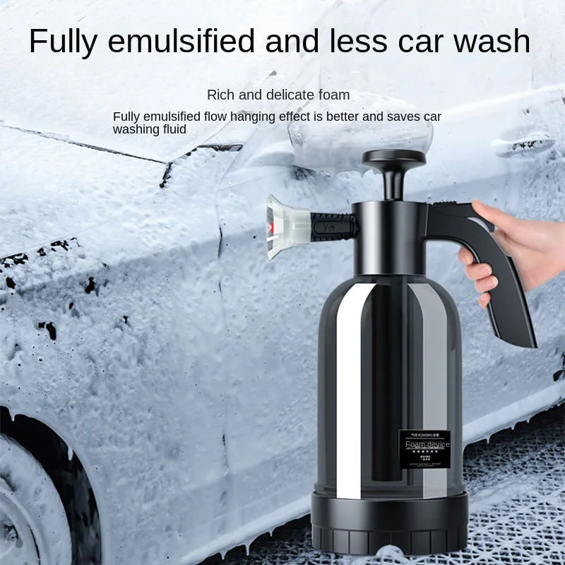 Pulverizador de espuma manual de 2L com 3 tipos de bicos, canhão de espuma pneumático manual, spray de espuma em neve para lavagem de carros, limpeza de janelas de carro