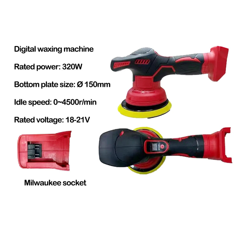 Polidor de carro sem fio com 8 marchas ajustáveis, ferramenta elétrica para enceramento, lixamento, selagem e polimento, compatível com Dewalt/Milwaukee/Makita, bateria de 20 V(NÃO POSSUI BATERIA)