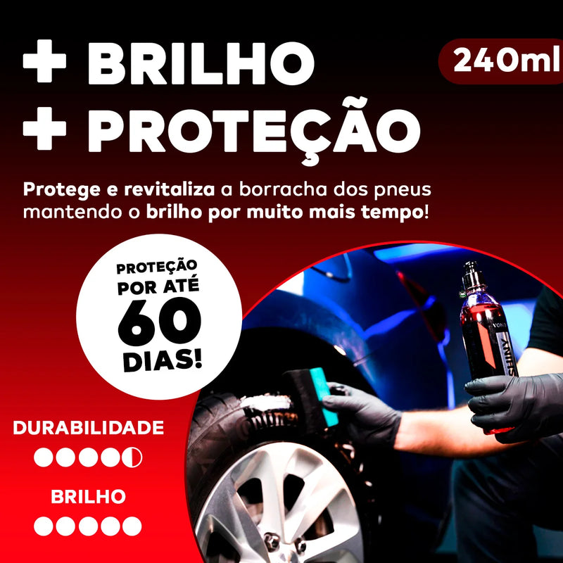 Pneu Preto Revitalizante Borracha Brilhante 240ml Vonixx