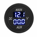 Voltímetro digital LED para carro, painel redondo, monitor de voltagem para carro, caminhonete, trailer
