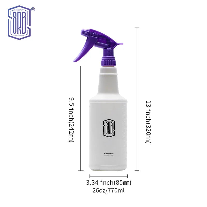 Spray de água ultrafino para carro, garrafa cilíndrica de HDPE, spray resistente a produtos químicos, regador para lavagem automática, garrafa de spray resistente