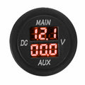 Voltímetro digital LED para carro, painel redondo, monitor de voltagem para carro, caminhonete, trailer