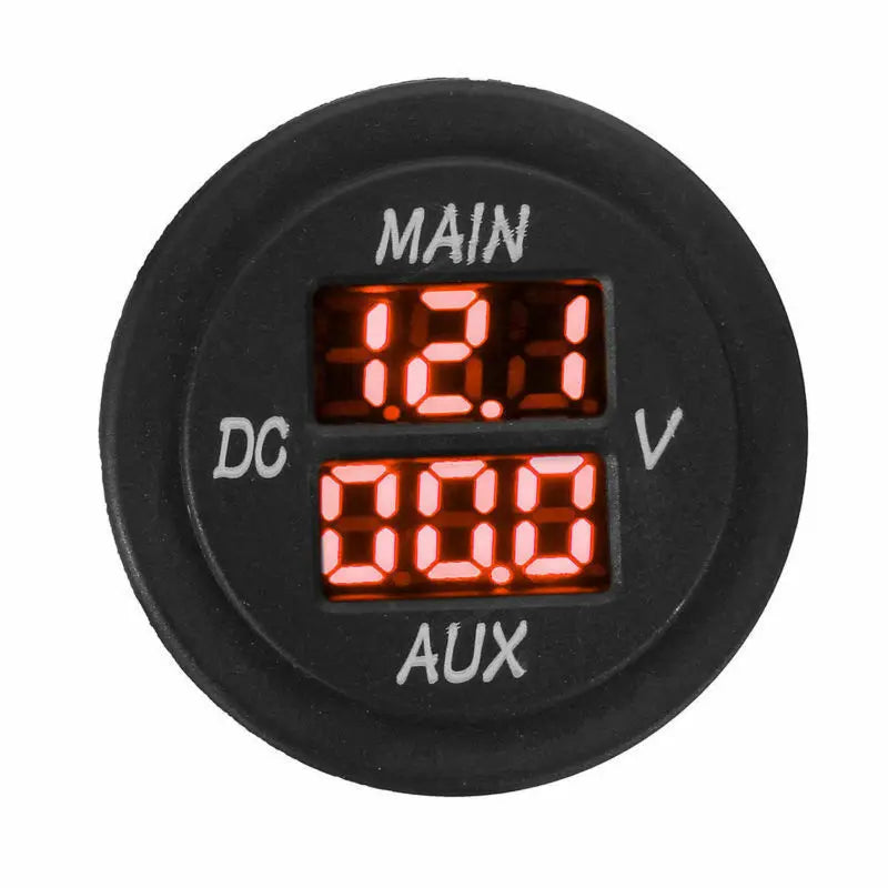 Voltímetro digital LED para carro, painel redondo, monitor de voltagem para carro, caminhonete, trailer