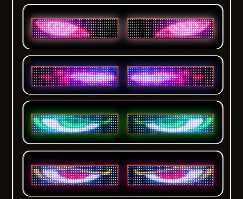 Painel de luz LED Devil Eye para caminhão, carro, controle remoto, iluminação dobrável e suave, rolagem para para-brisa, 12V 24V
